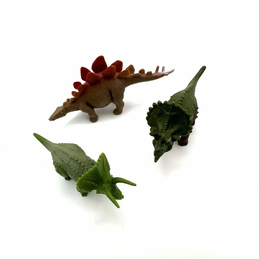 Dinosaur Figure Lot - Triceratops & Stegosaurus -‎ Set of 3 Toys